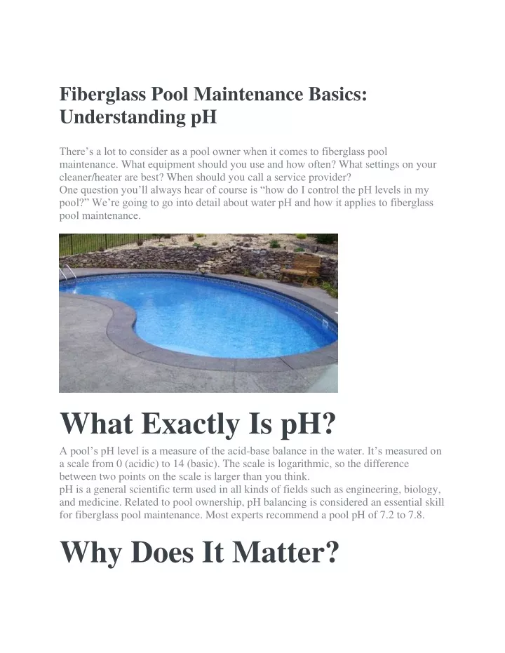 fiberglass pool maintenance basics understanding