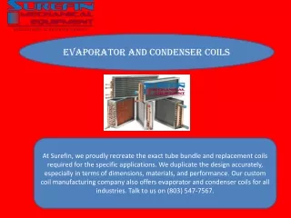 Evaporator and Condenser Coils