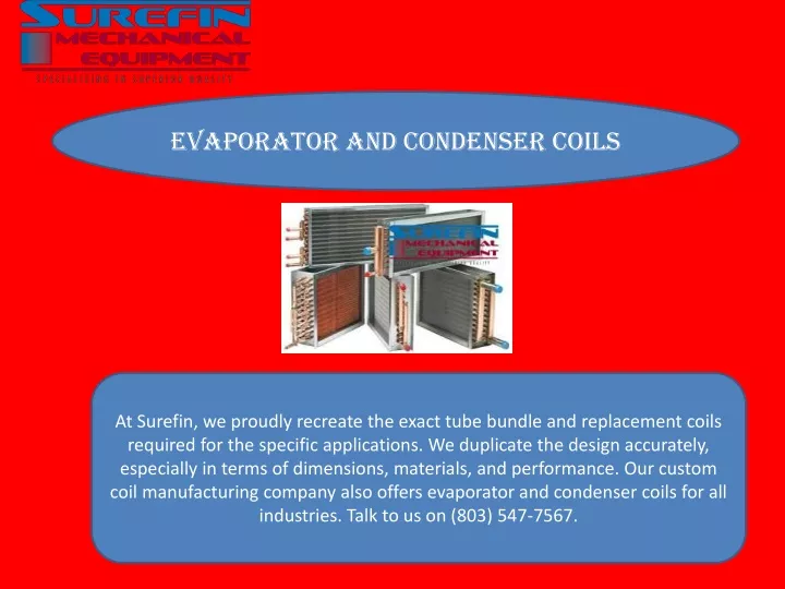 evaporator and condenser coils