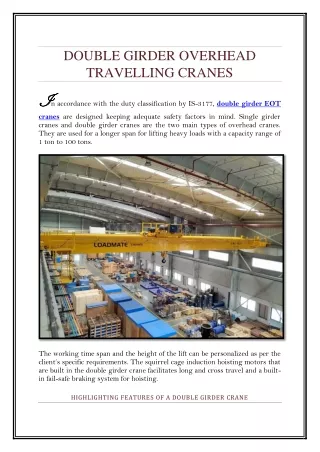 double girder overhead travelling cranes