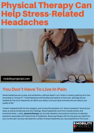 Physical Therapy Can Help Stress-Related Headaches