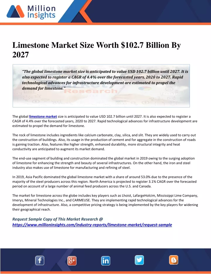 limestone market size worth 102 7 billion by 2027