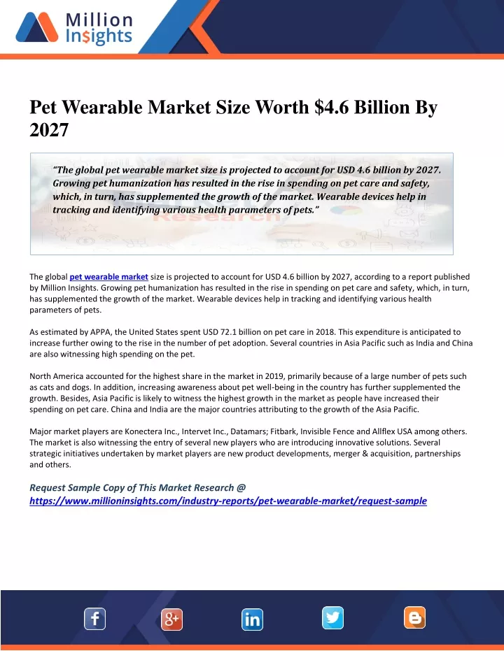 pet wearable market size worth 4 6 billion by 2027