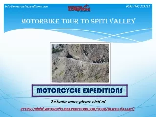 Top Motorbike Tour to Spiti Valley