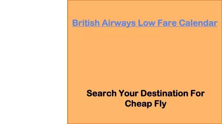 british airways low fare calendar