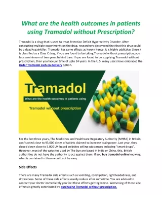 What are the health outcomes in patients using Tramadol without Prescription?