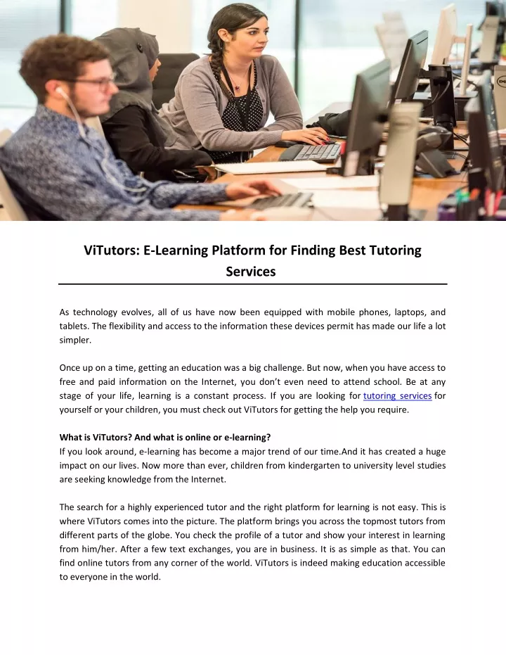 vitutors e learning platform for finding best