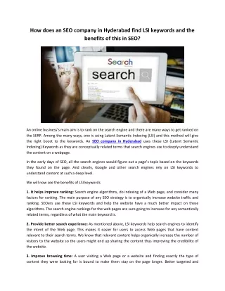 how does an seo company in hyderabad find