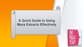 A Quick Guide to Using Maca Extracts Effectively