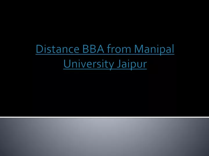 distance bba from manipal university jaipur