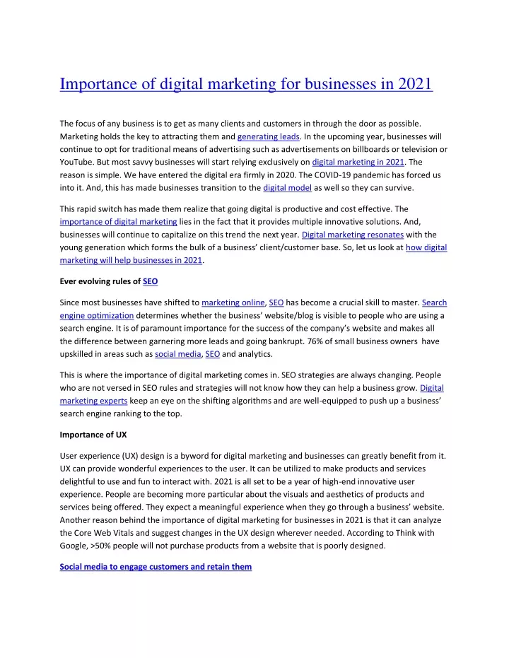 importance of digital marketing for businesses