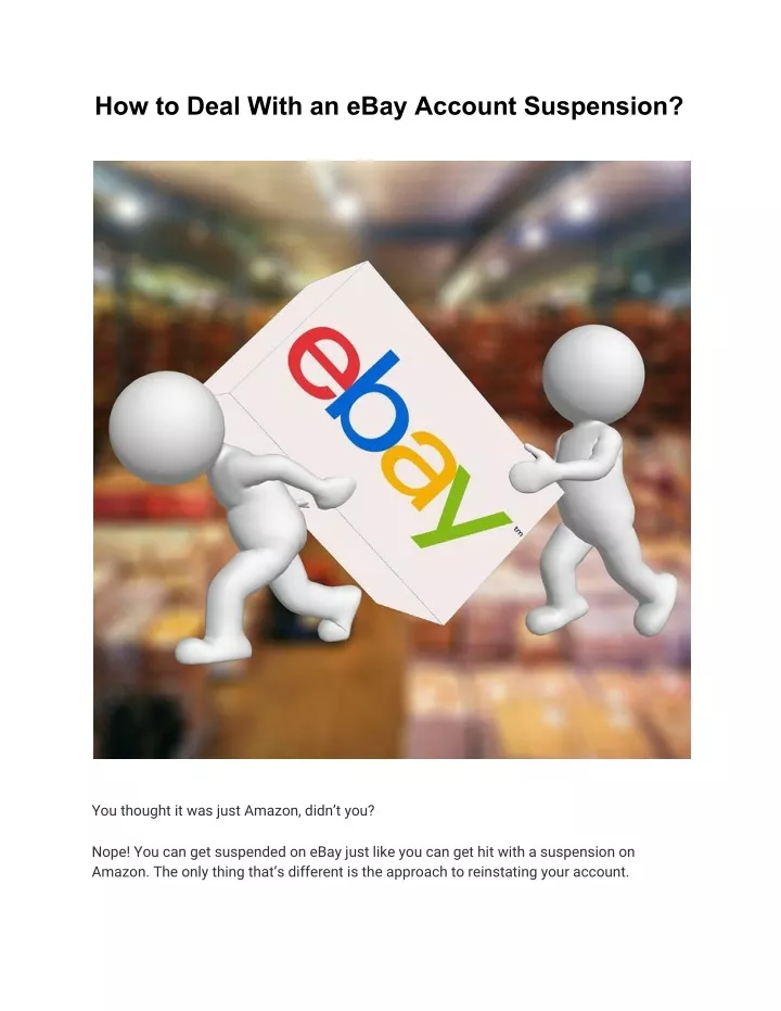 how to deal with an ebay account suspension
