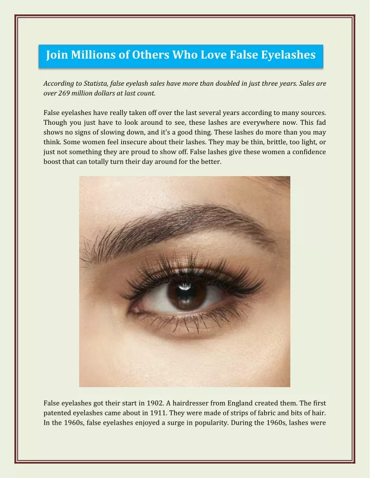 according to statista false eyelash sales have