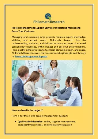 project management support services understand