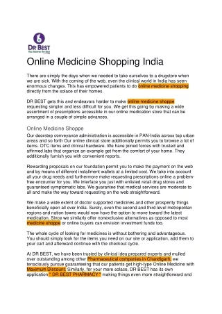 Online Medicine Shoping India