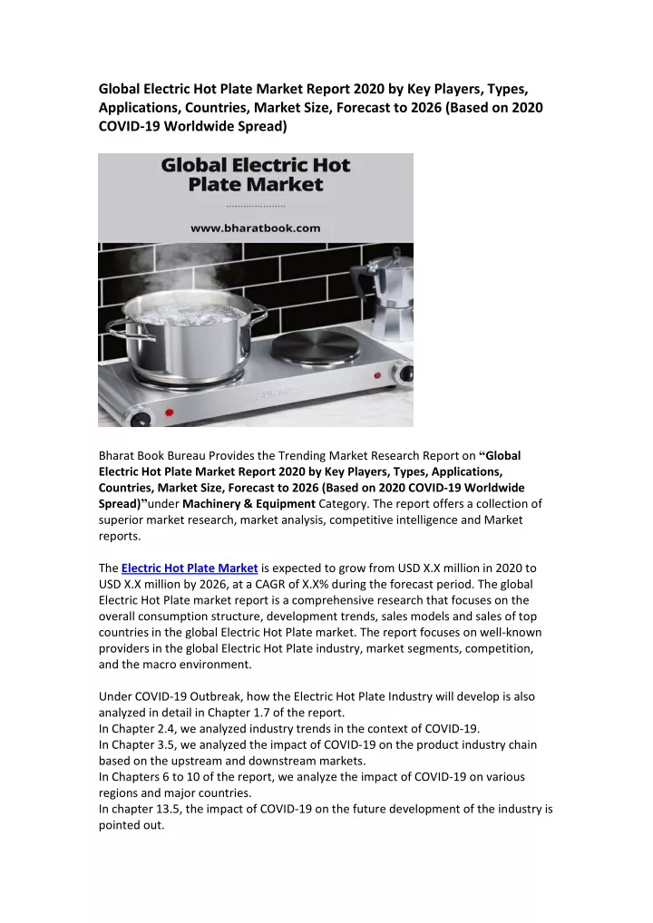 global electric hot plate market report 2020