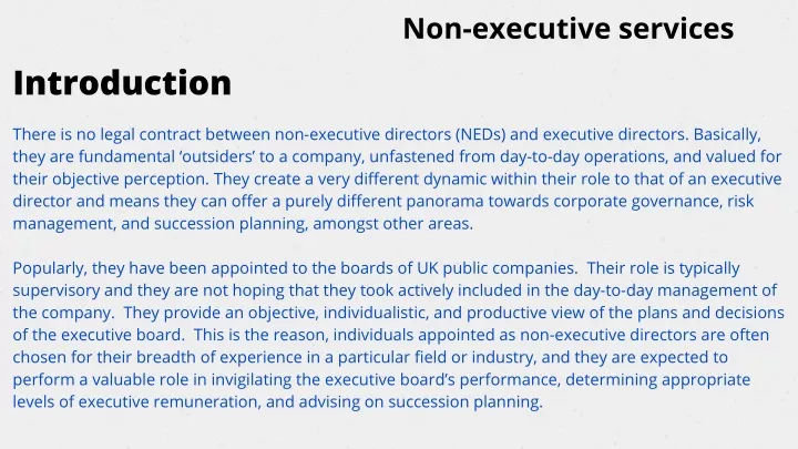 non executive services
