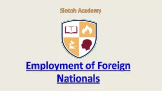 Employment of Foreign Nationals