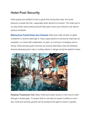 hotel pool security