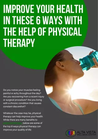Improve Your Health in These 6 Ways With the Help of Physical Therapy