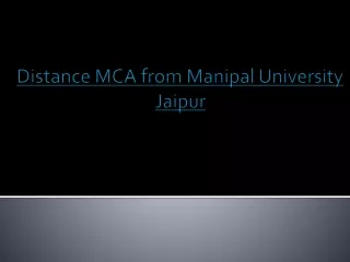 distance mca from manipal university jaipur