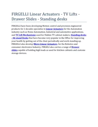 firgelli linear actuators tv lifts drawer slides
