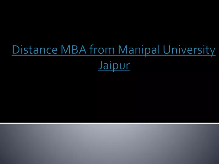 distance mba from manipal university jaipur