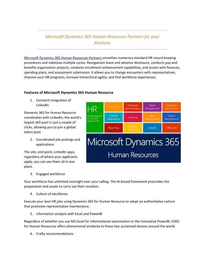 microsoft dynamics 365 human resources partners