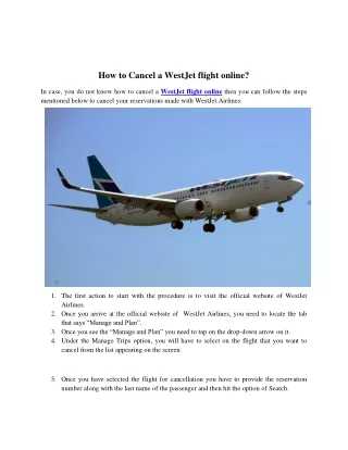 how to cancel a westjet flight online