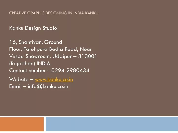 creative graphic designing in india kanku