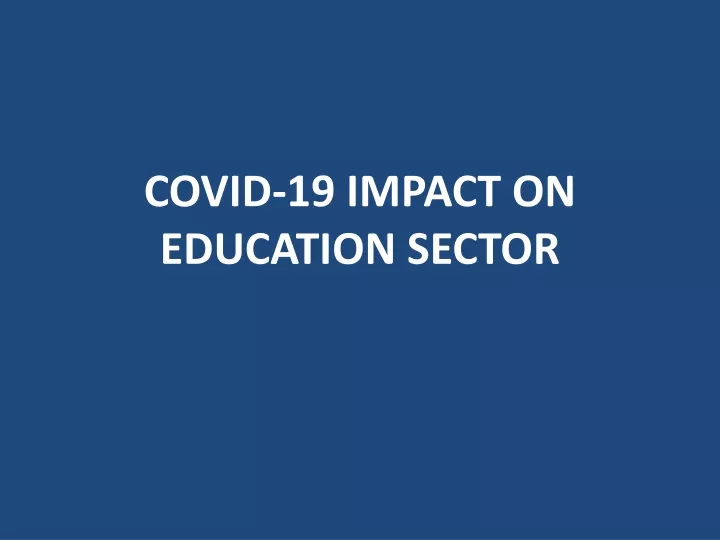 covid 19 impact on education sector