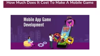 how much does it cost to make a mobile game