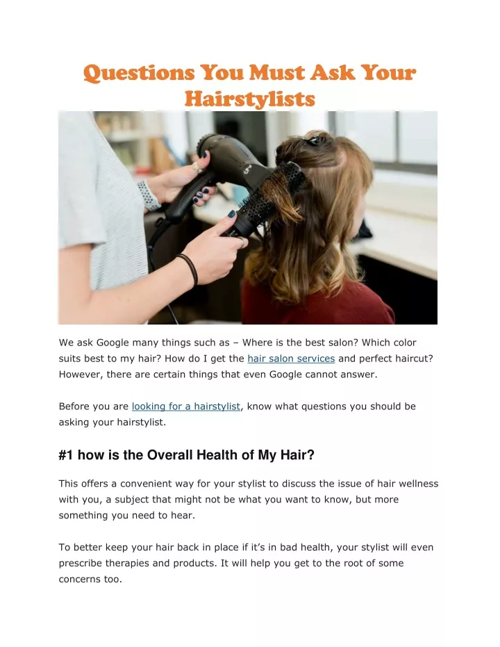 questions you must ask your hairstylists
