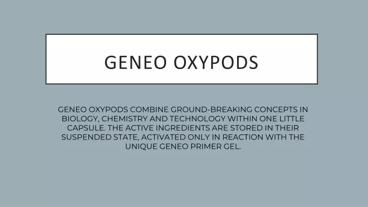 geneo oxypods
