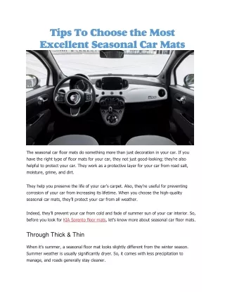 tips to choose the most excellent seasonal