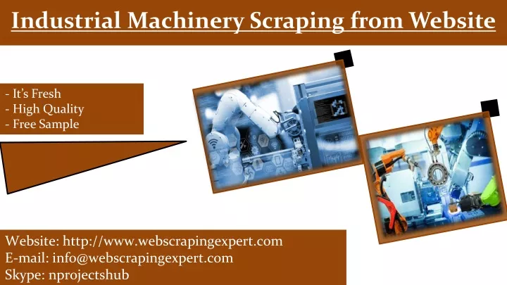 industrial machinery scraping from website
