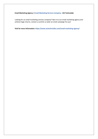 email marketing agency email marketing services