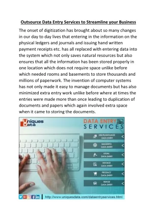outsource data entry services to streamline your