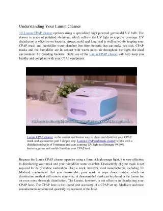 understanding your lumin cleaner