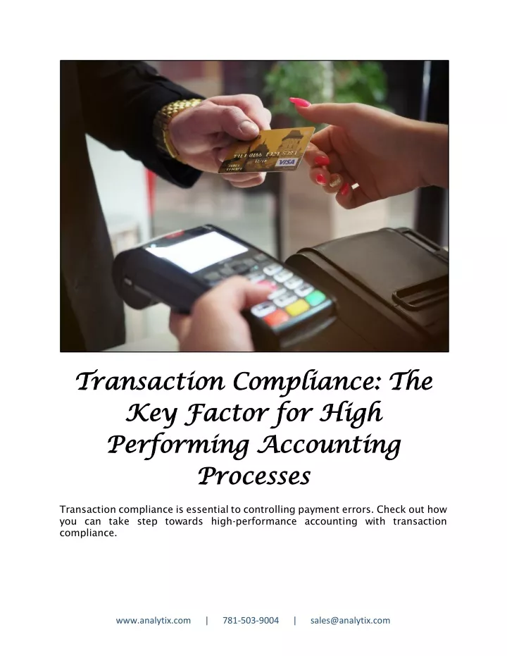 transaction compliance the transaction compliance