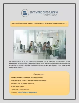 Empresa de Desarrollo de Software Personalizado en Barcelona | Softwareoutsourcing.es