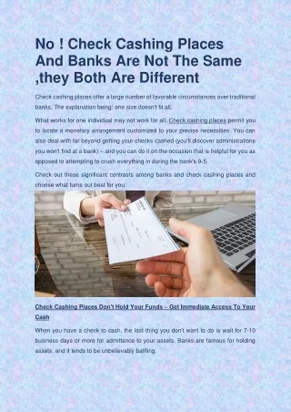 no check cashing places and banks