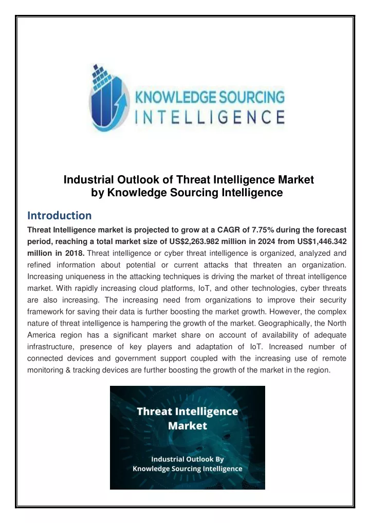 industrial outlook of threat intelligence market