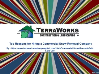 Top Reasons for Hiring a Commercial Snow Removal Company