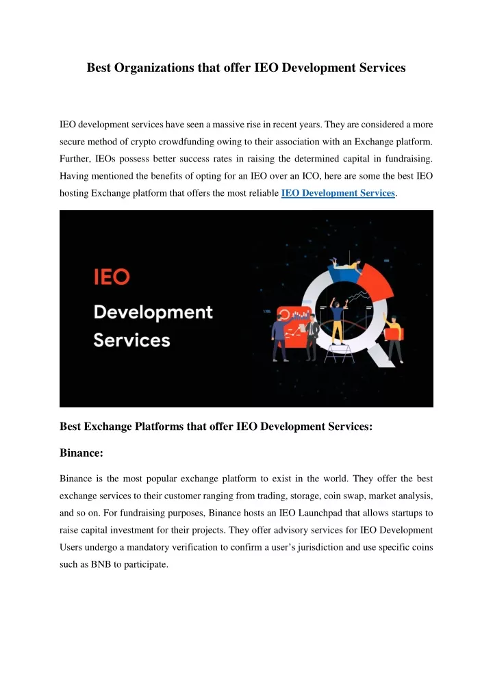 best organizations that offer ieo development