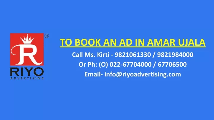to book an ad in amar ujala call ms kirti