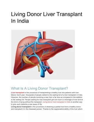 Living Donor Liver Transplant In India
