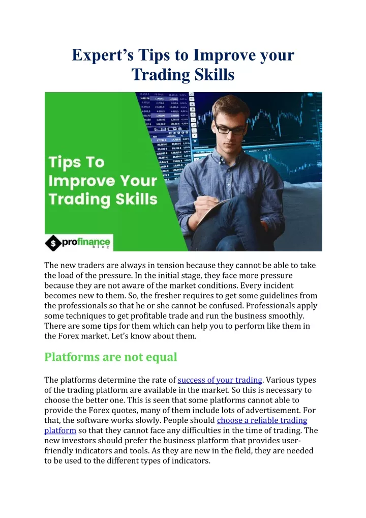 expert s tips to improve your trading skills