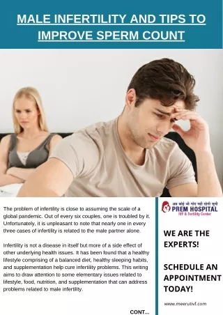 male infertility and tips to improve sperm count