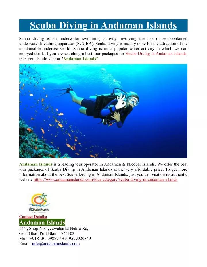 scuba diving in andaman islands